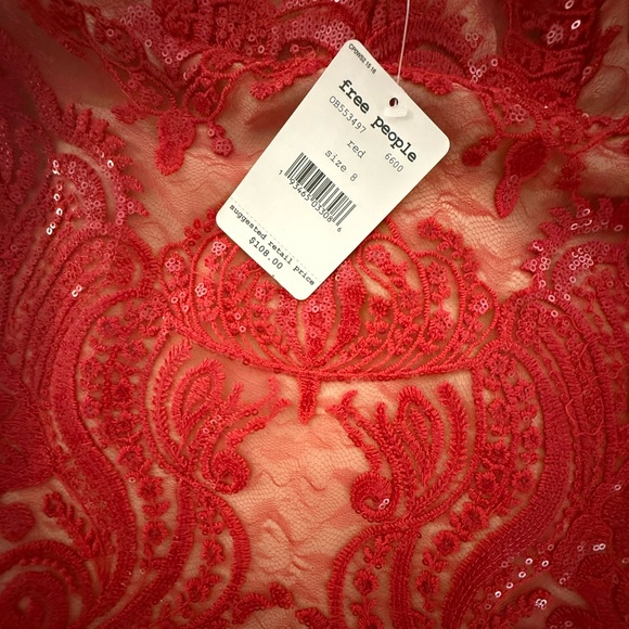 Free People Red Backless Lace Dress - Picture 3 of 3